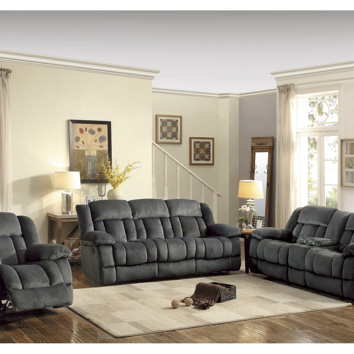 9636CC-2 Double Glider Reclining Love Seat with Center Console