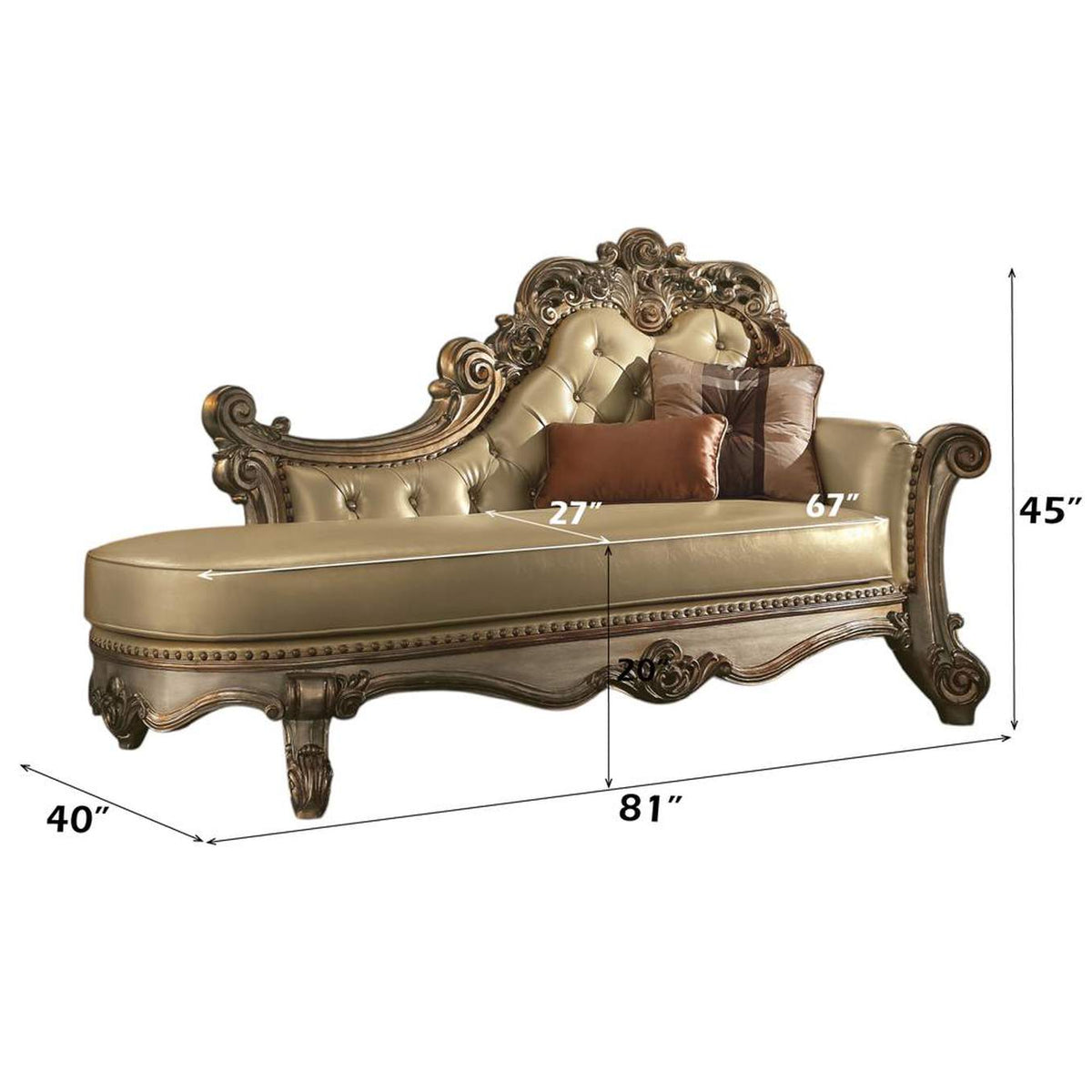 96485 Vendome Chaise with 2 Pillows