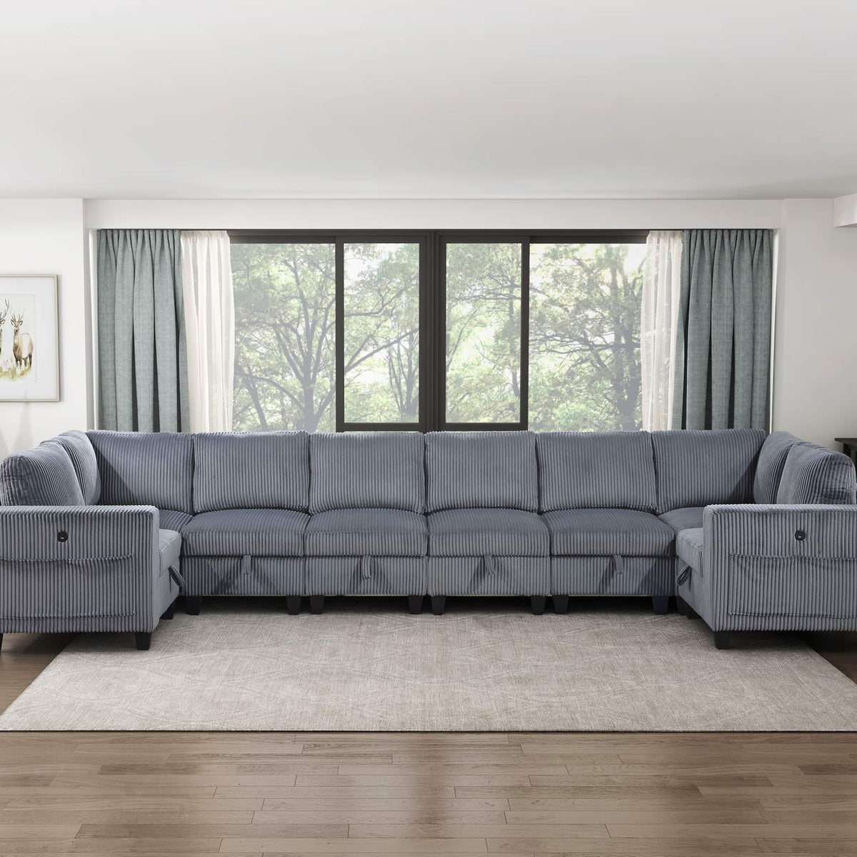 9650NDG-C1A Chair with One Arm, Storage, Storage Pouch and Charging Ports