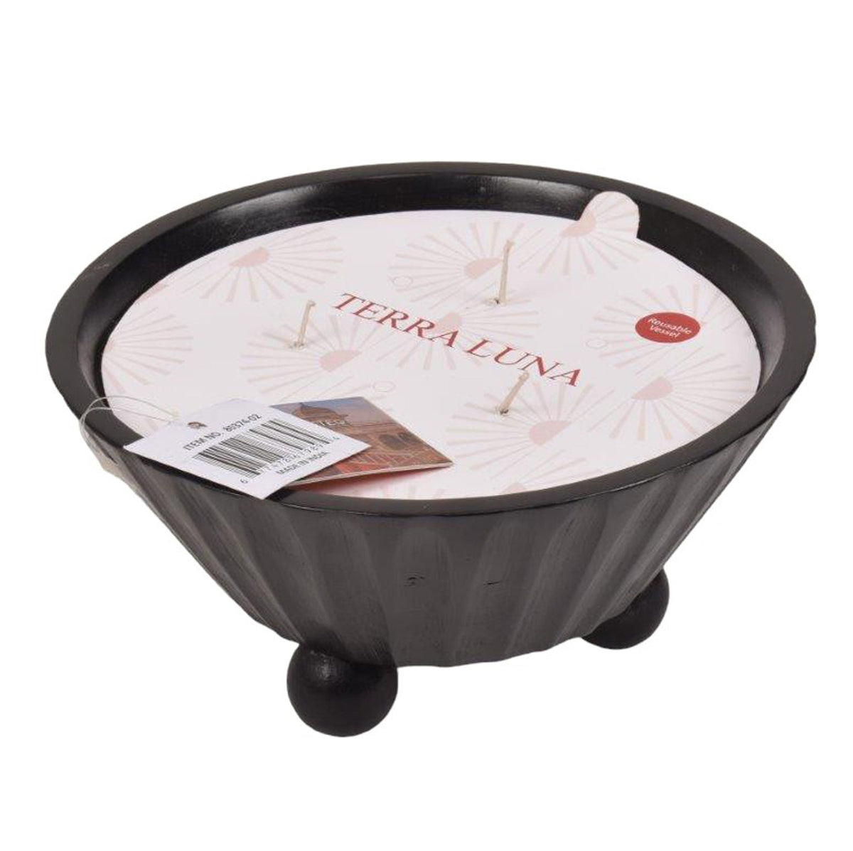 17Oz Footed Bowl / Scented Wax - Black