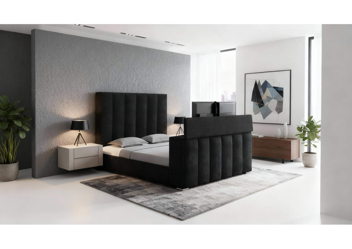 SERENITY-ONYX-QB_W_SPKR_TV_LIFT_FP SERENITY ONYX QUEEN BED WITH SPEAKER, TV LIFT AND FIREPLACE