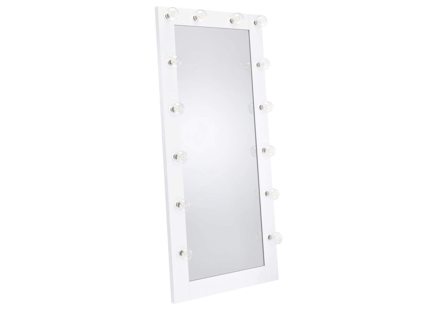 Zayan 32 x 71 Inch Floor Mirror LED Lighting White Gloss