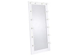 Zayan 32 x 71 Inch Floor Mirror LED Lighting White Gloss