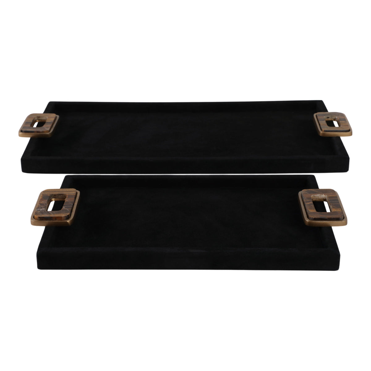 16" / 22" Lawson Suede Gemstone Hardware (Set of 2) - Tigers Eye