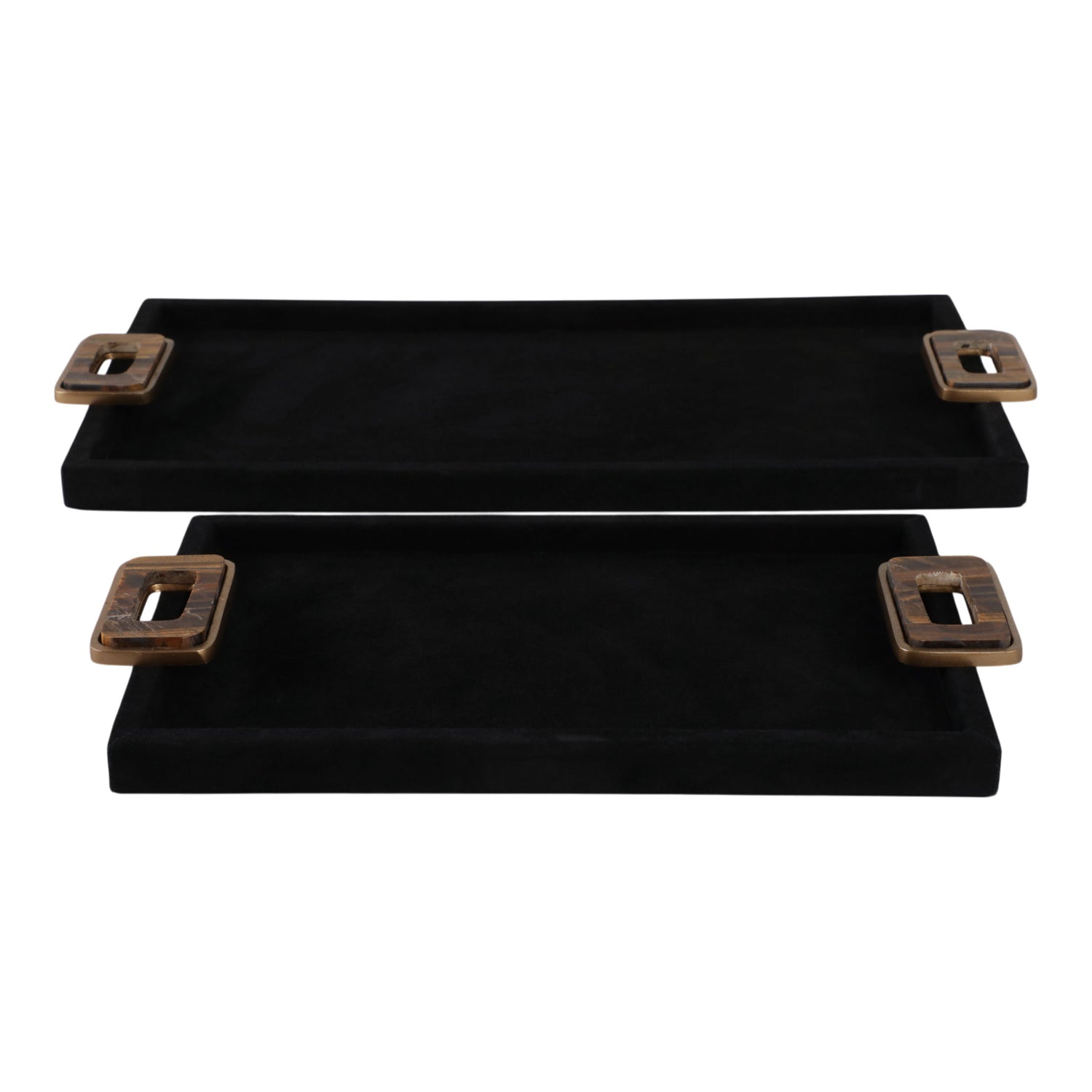 16" / 22" Lawson Suede Gemstone Hardware (Set of 2) - Tigers Eye