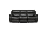 9724BLK-3 Marille Double Reclining Sofa with Center Drop-Down Cup Holders
