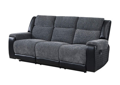 U5914-GREY_BLACK-RS U5914 GREY - BLACK RECLINING SOFA