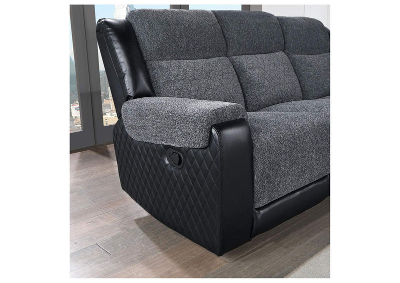 U5914-GREY_BLACK-RS_CRLS_R U5914 GREY - BLACK RECLINING SOFA - CONSOLE RECLINING LOVESEAT - RECLINER