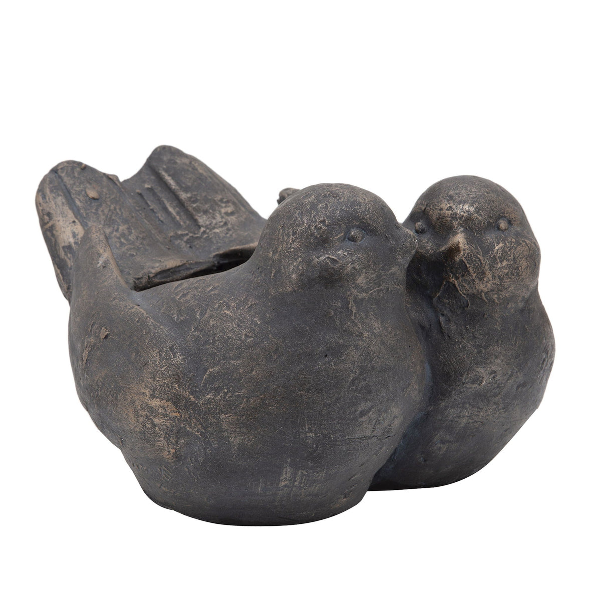 Resin Lovebirds Planter 11" - Bronze