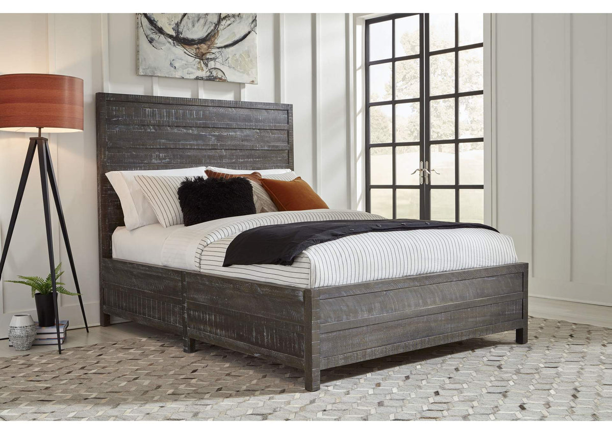 8TR9B7 Townsend Solid Wood Low - Profile Bed In Gunmetal