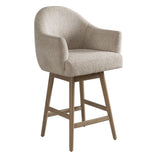 Jaxon - Solid Wood Upholstered 26" Counter Height Swivel Barstool