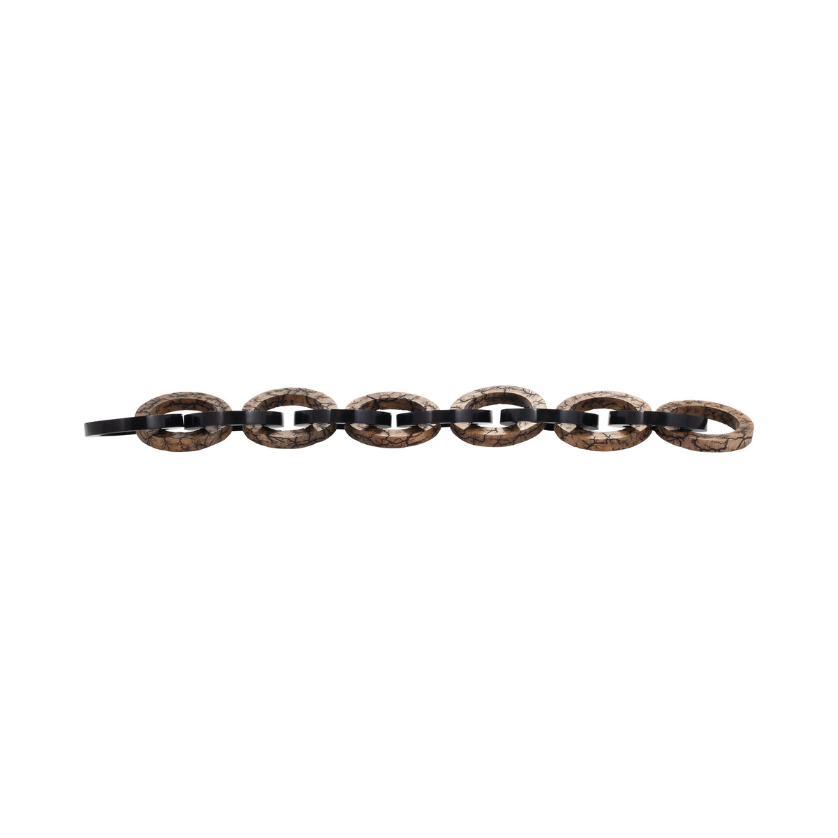 48" Kanu Wood And Resin Link Chain - Multi