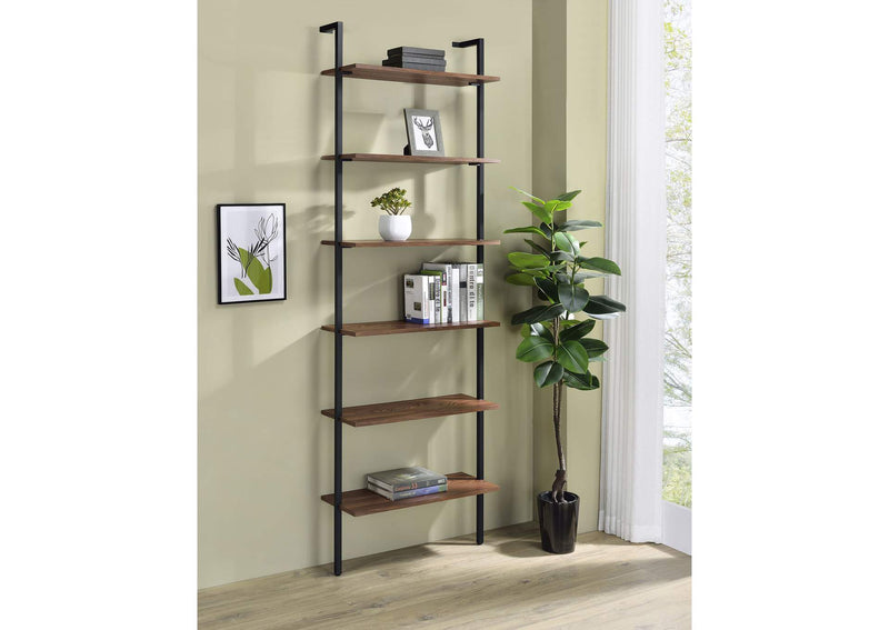 980072 Owens 96-inch 6-shelf Wall Bookshelf Walnut