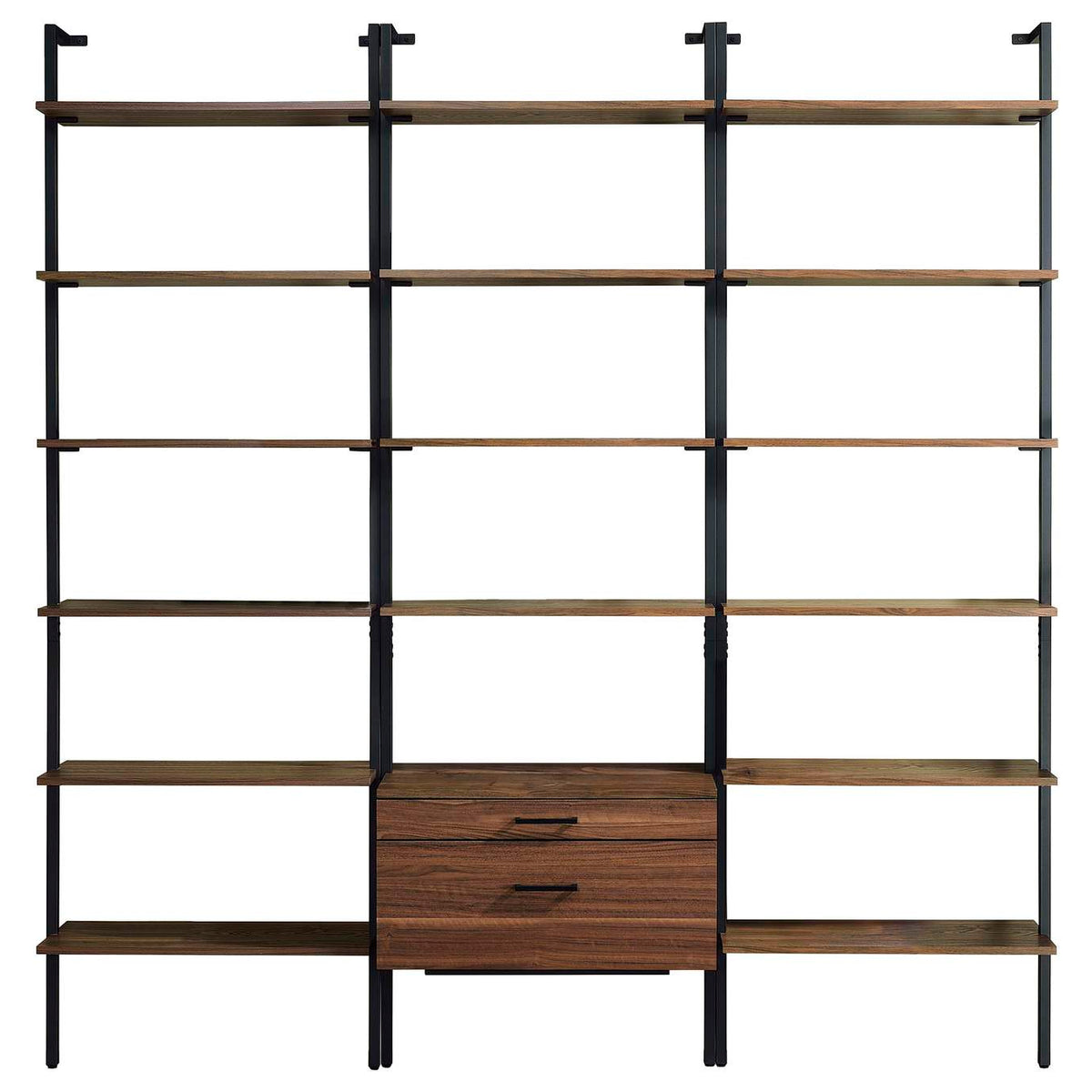 980074-S3 Owens 3-piece 96-inch Wall Mounted Bookshelf Set Walnut