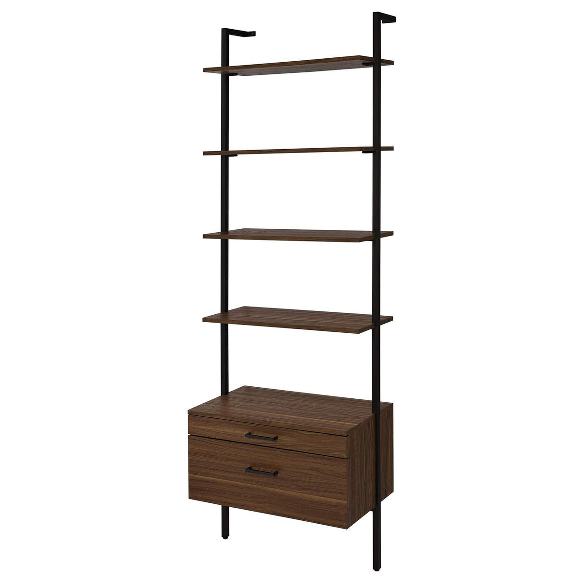 980074-S3 Owens 3-piece 96-inch Wall Mounted Bookshelf Set Walnut
