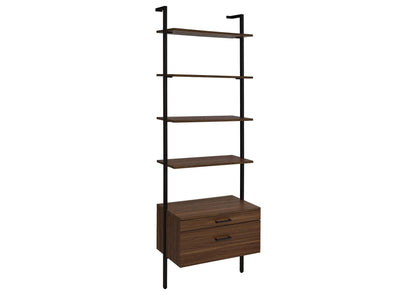 980074 Owens 96-inch 4-shelf Storage Wall Bookshelf Walnut