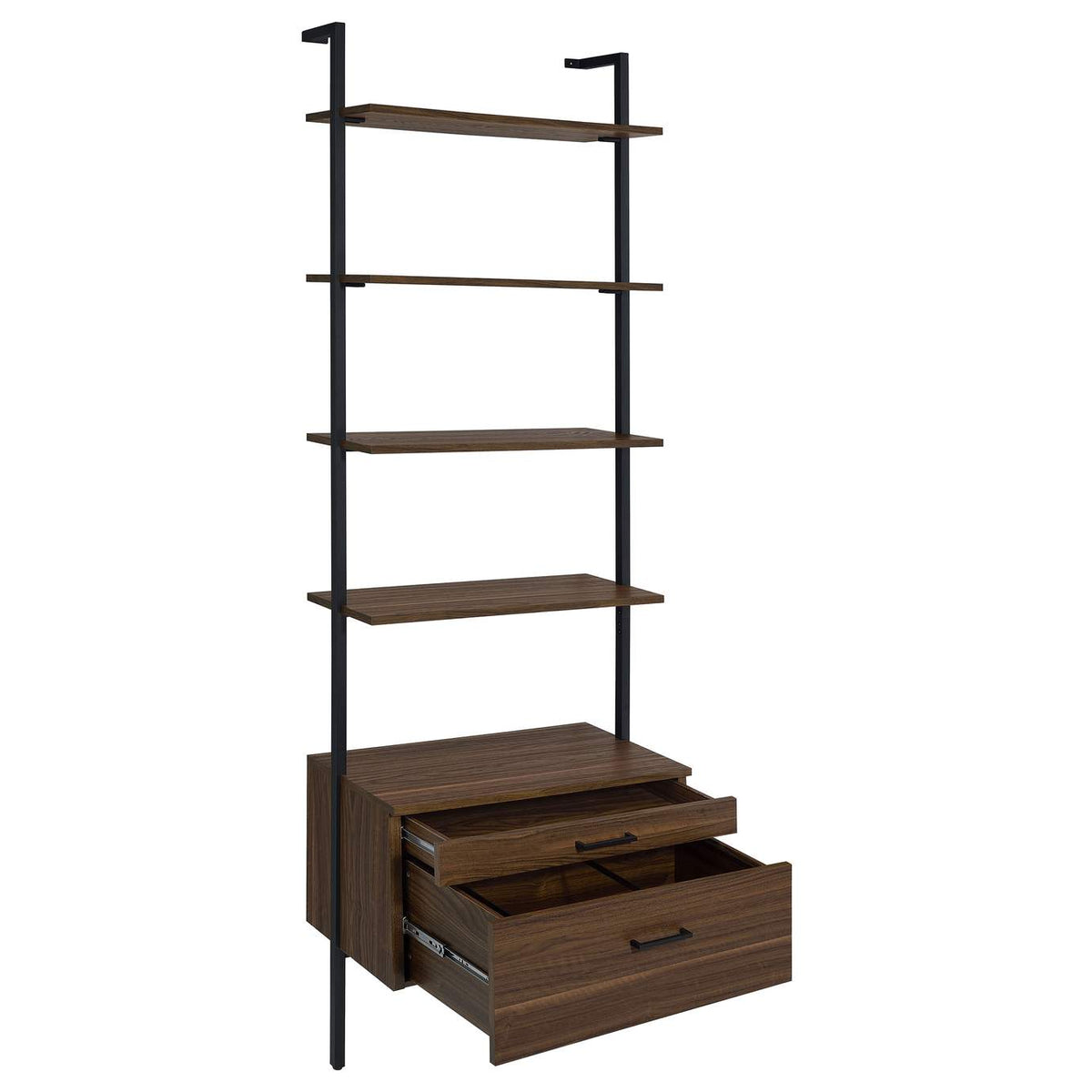 980074 Owens 96-inch 4-shelf Storage Wall Bookshelf Walnut