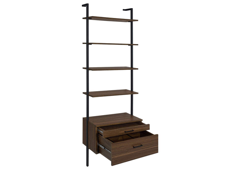 980074 Owens 96-inch 4-shelf Storage Wall Bookshelf Walnut