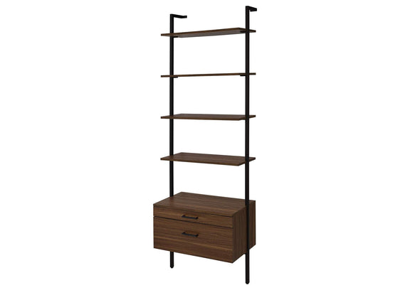 980074 Owens 96-inch 4-shelf Storage Wall Bookshelf Walnut