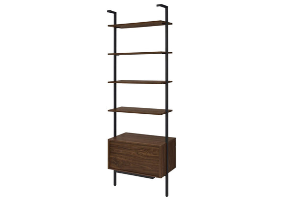 980074 Owens 96-inch 4-shelf Storage Wall Bookshelf Walnut