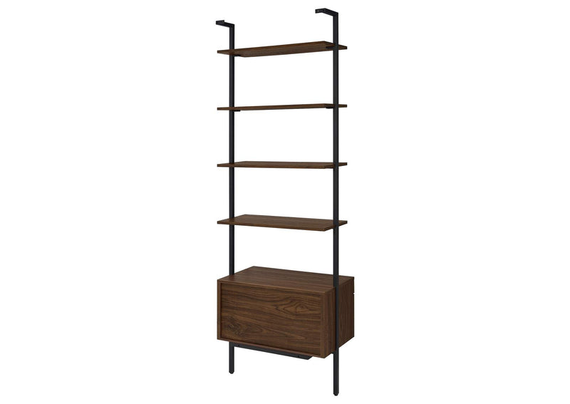 980074 Owens 96-inch 4-shelf Storage Wall Bookshelf Walnut