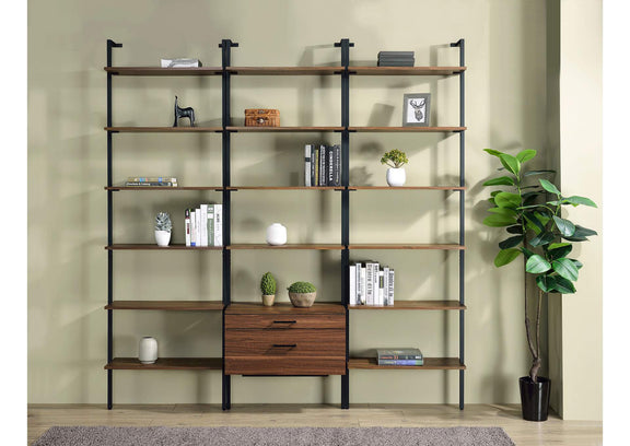 980074 Owens 96-inch 4-shelf Storage Wall Bookshelf Walnut