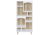 980075 Dalton 65-inch 6-shelf Bookcase White and Distressed Pine
