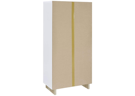 980075 Dalton 65-inch 6-shelf Bookcase White and Distressed Pine