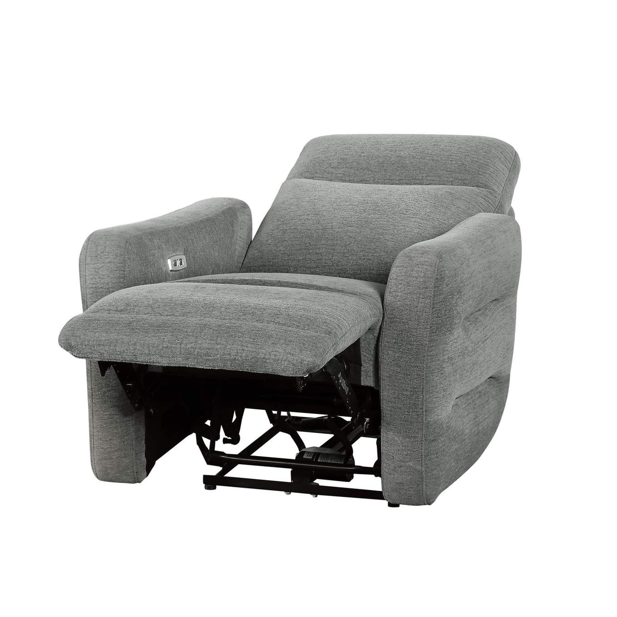 9804DV-1PWH Edition Power Lay Flat Reclining Chair with Power Headrest and USB Port