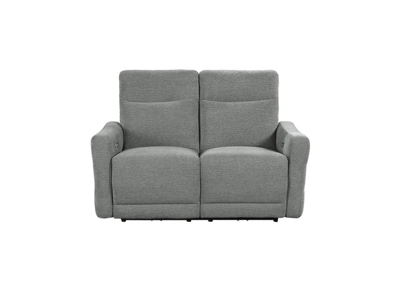9804DV-2PWH Edition Power Double Lay Flat Reclining Love Seat with Power Headrests and USB Ports