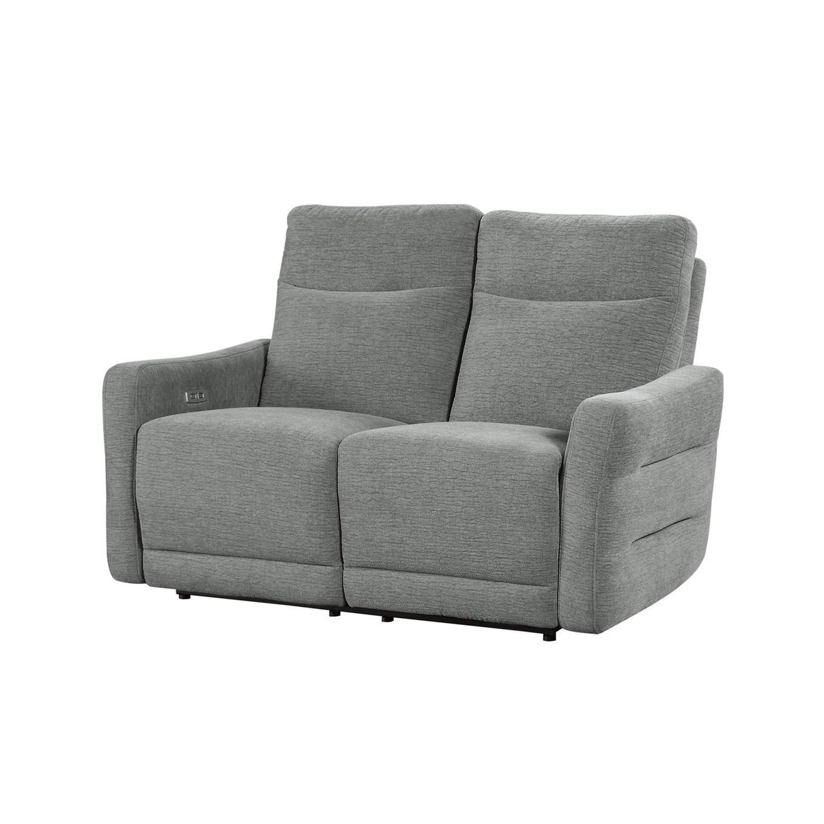 9804DV-2PWH Edition Power Double Lay Flat Reclining Love Seat with Power Headrests and USB Ports