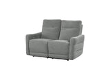9804DV-2PWH Edition Power Double Lay Flat Reclining Love Seat with Power Headrests and USB Ports