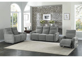 9804DV-2PWH Edition Power Double Lay Flat Reclining Love Seat with Power Headrests and USB Ports