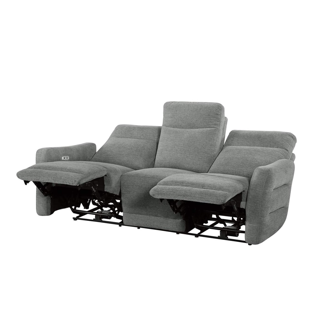 9804DV-3PWH Edition Power Double Lay Flat Reclining Sofa with Power Headrests and USB Ports