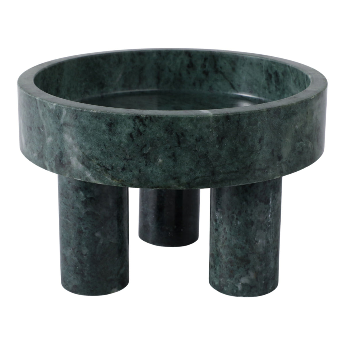 9" x 6" Marble Bowl On 3 Feet - Green