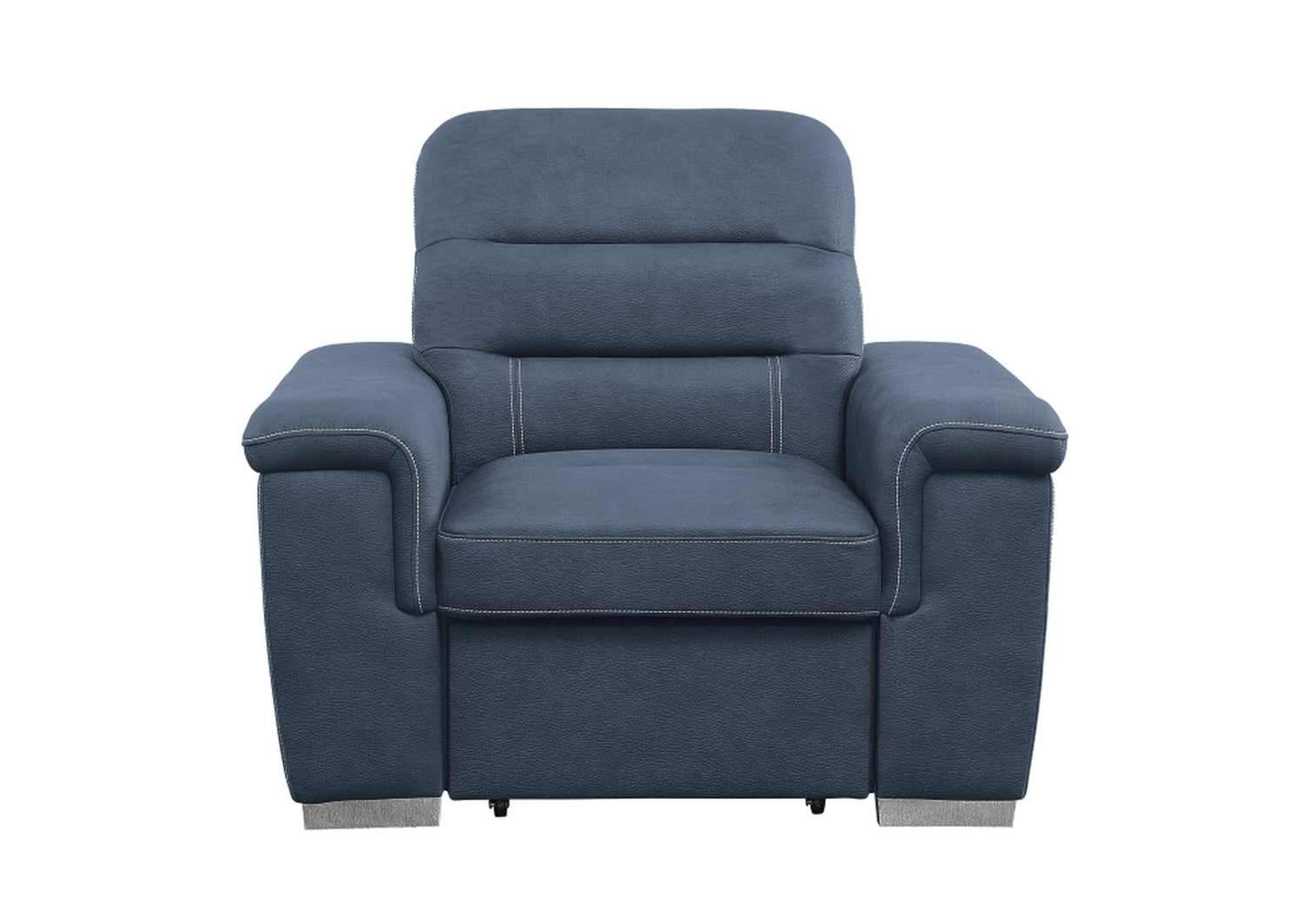 9808BUE-1 Alfio Chair with Pull-out Ottoman