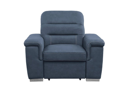 9808BUE-1 Alfio Chair with Pull-out Ottoman