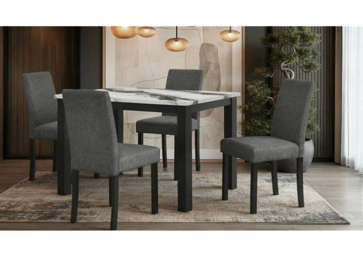 D8032DT-PANDA+D9026DC-BLK D8032DT PANDA DINING TABLE & D9026DC BLK DINING CHAIR