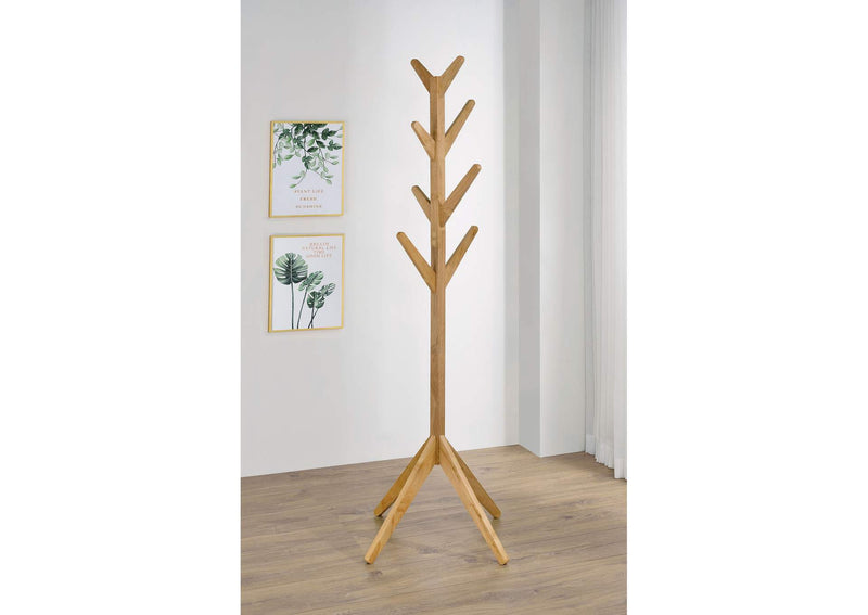 983271 Margaret Solid Wood Coat Rack Clothing Hanger Natural Oak