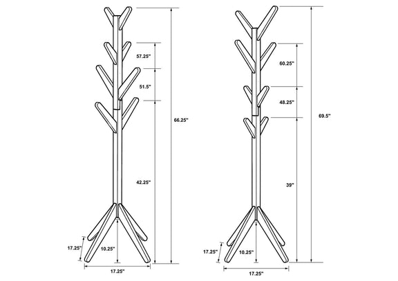 983271 Margaret Solid Wood Coat Rack Clothing Hanger Natural Oak