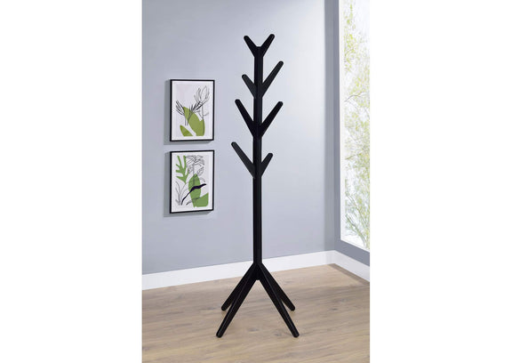 983272 Margaret Solid Wood Coat Rack Clothing Hanger Black