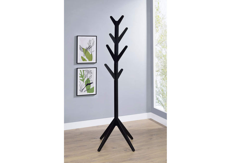 983272 Margaret Solid Wood Coat Rack Clothing Hanger Black