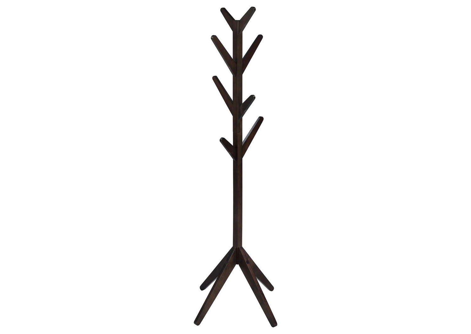 983273 Margaret Solid Wood Coat Rack Clothing Hanger Cappuccino