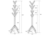 983273 Margaret Solid Wood Coat Rack Clothing Hanger Cappuccino