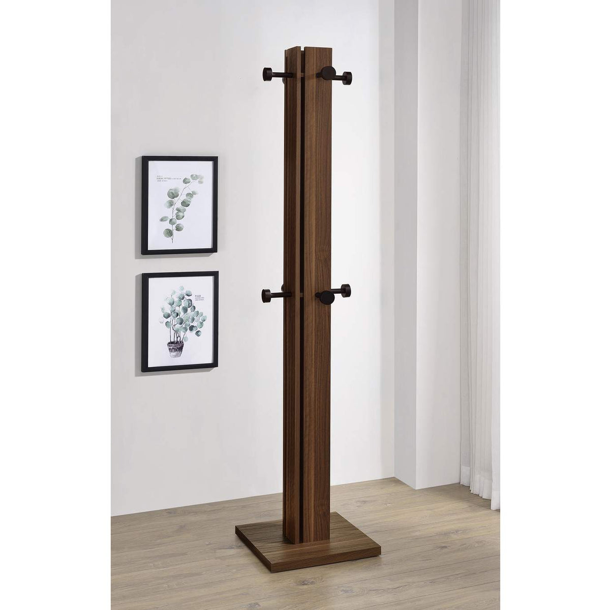 983281 Rikkie Engineered Wood Coat Rack Walnut