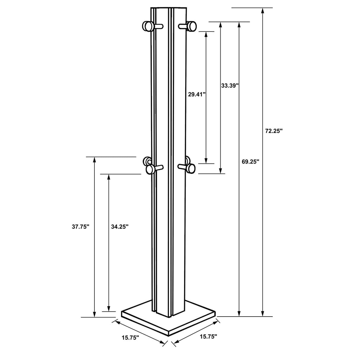 983281 Rikkie Engineered Wood Coat Rack Walnut