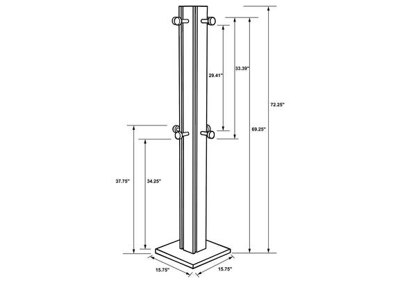 983281 Rikkie Engineered Wood Coat Rack Walnut