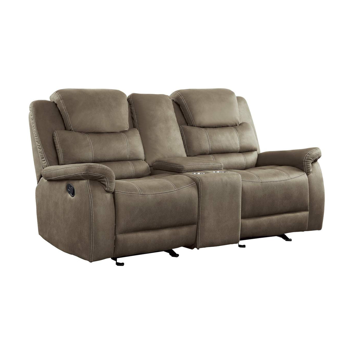 9848BR-2 Shola Double Glider Reclining Love Seat with Center Console