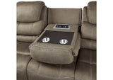 9848BR-3 Shola Double Reclining Sofa with Center Drop-Down Cup Holders, Receptacles and USB Ports