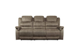 Shola Double Reclining Sofa with Center Drop-Down Cup Holders, Receptacles and USB Ports